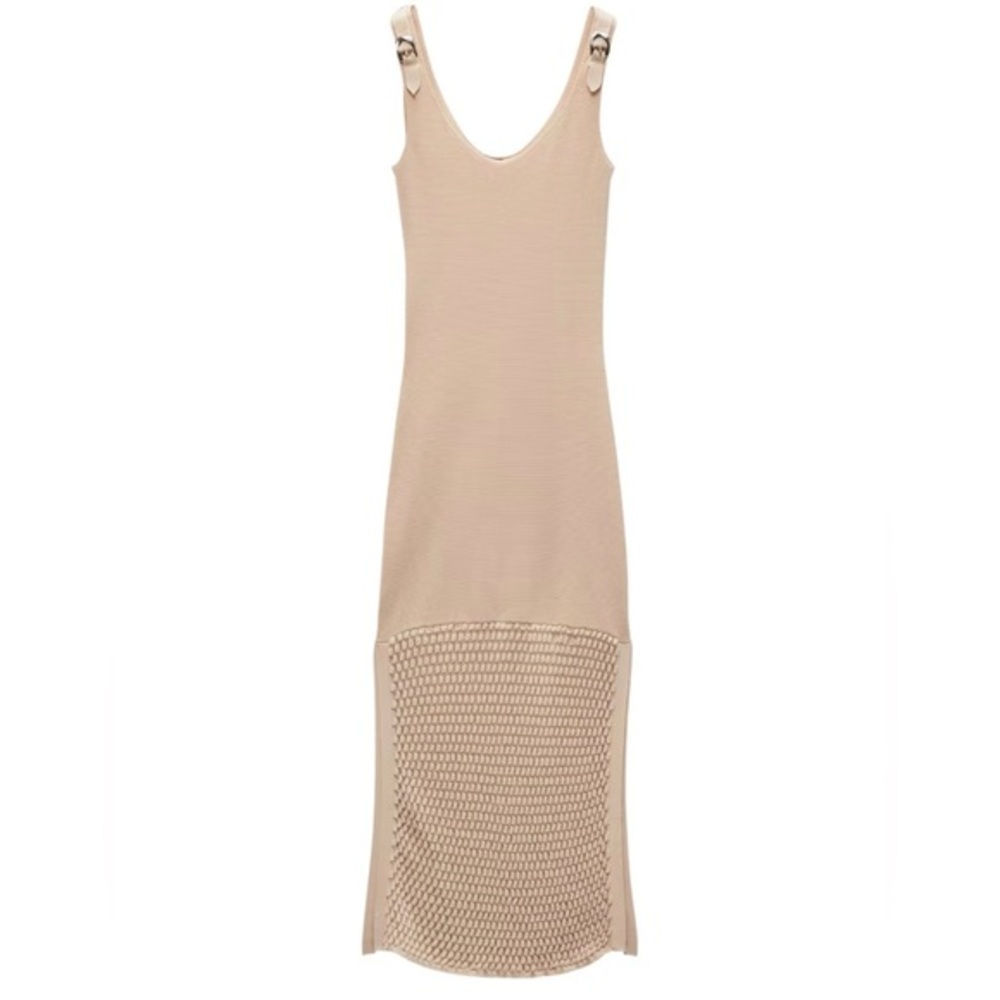 rag & bone Georgia cotton blend crochet knit Beige Maxi Dress medium